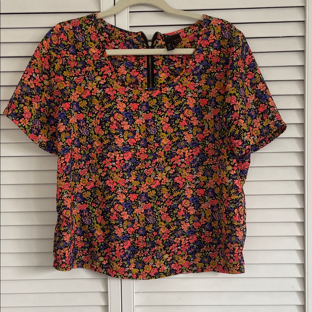 Fun & Flirt Floral Women's Blouse - Pink and Yellow